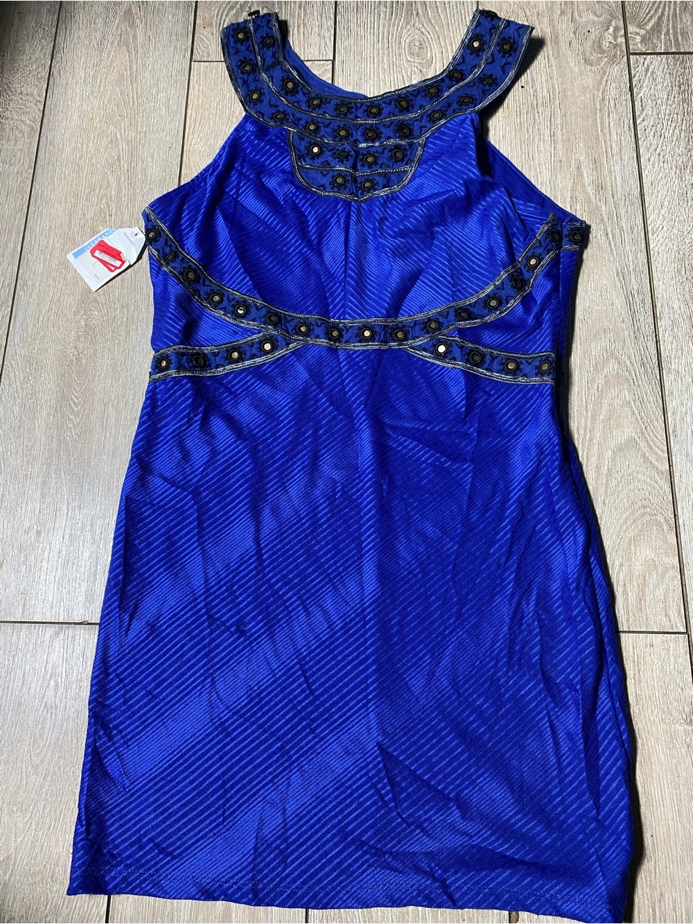 Free People Nefertiti Embellished Mirror Bodycon Mini Dress NWT